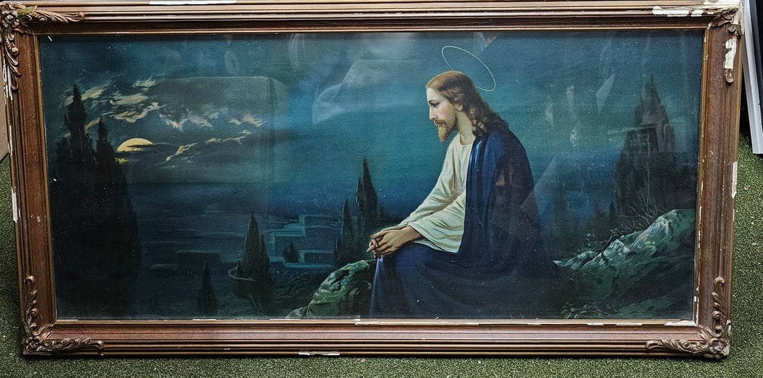 Vintage Jesus Christ Framed Print frame; 17x32.5" (1 of 1)