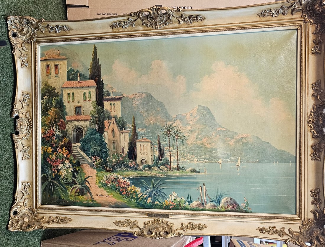 Berthold Harris Original Oil on Canvas in ornate frame; 30x42": Berthold Harris Original Oil on Canvas in ornate frame; 30x42"