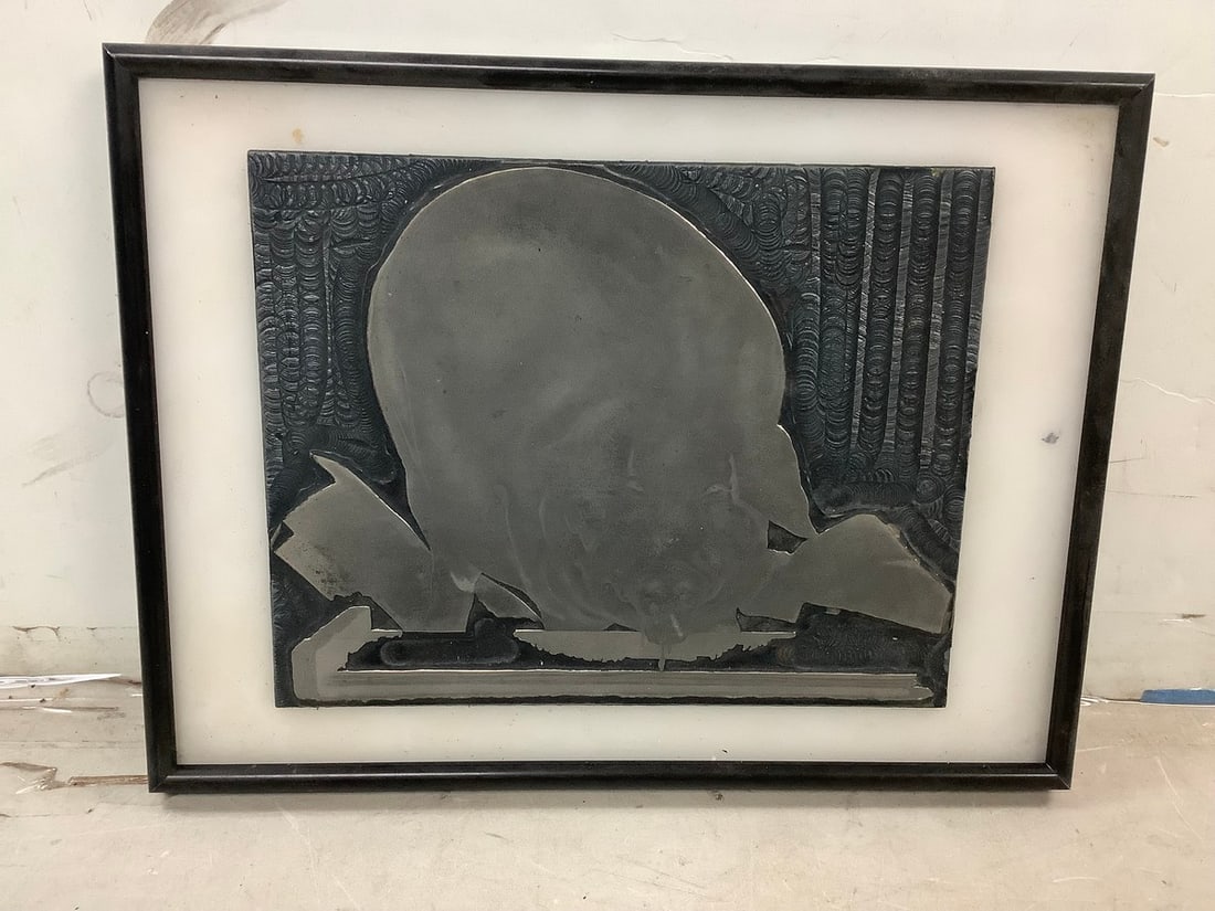 Lot of framed metal pig artwork 12.5in.x9.5in. (1 of 1)