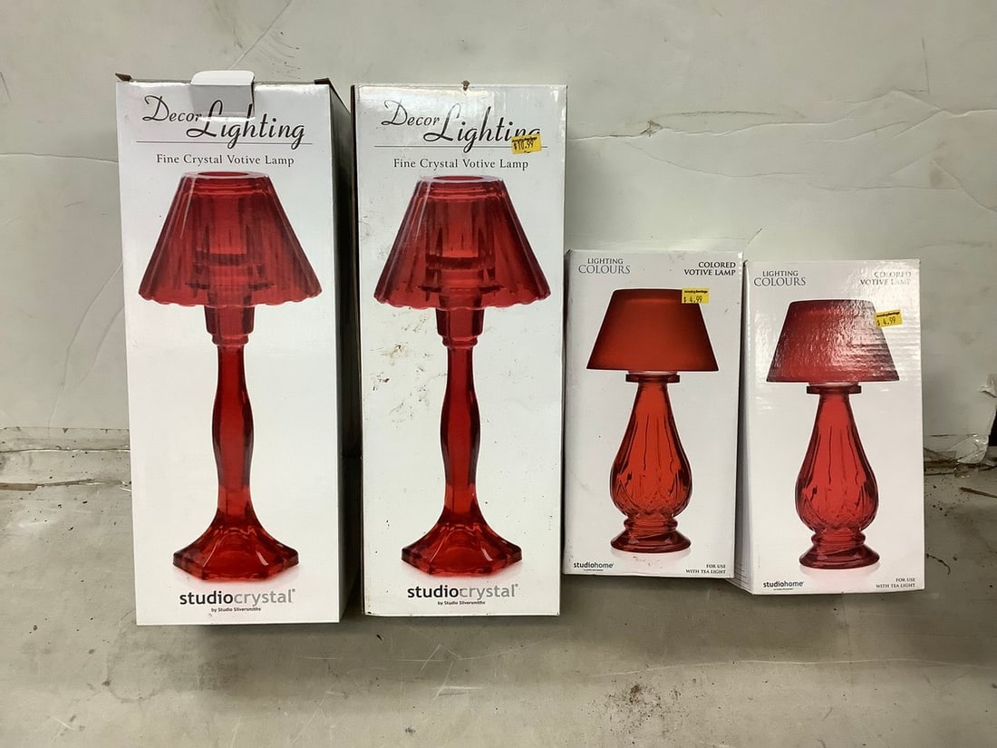 Lot of lighting colours and studio crystal votive lamps: Lot of lighting colours and studio crystal votive lamps