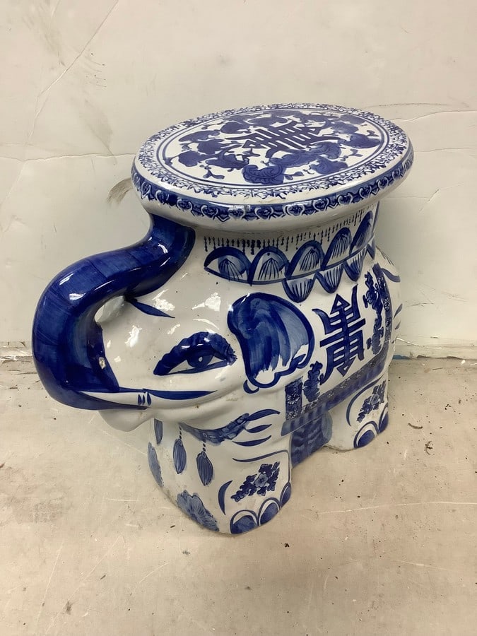 Large oriental elephant ceramic 14in.tall: Large oriental elephant ceramic 14in.tall