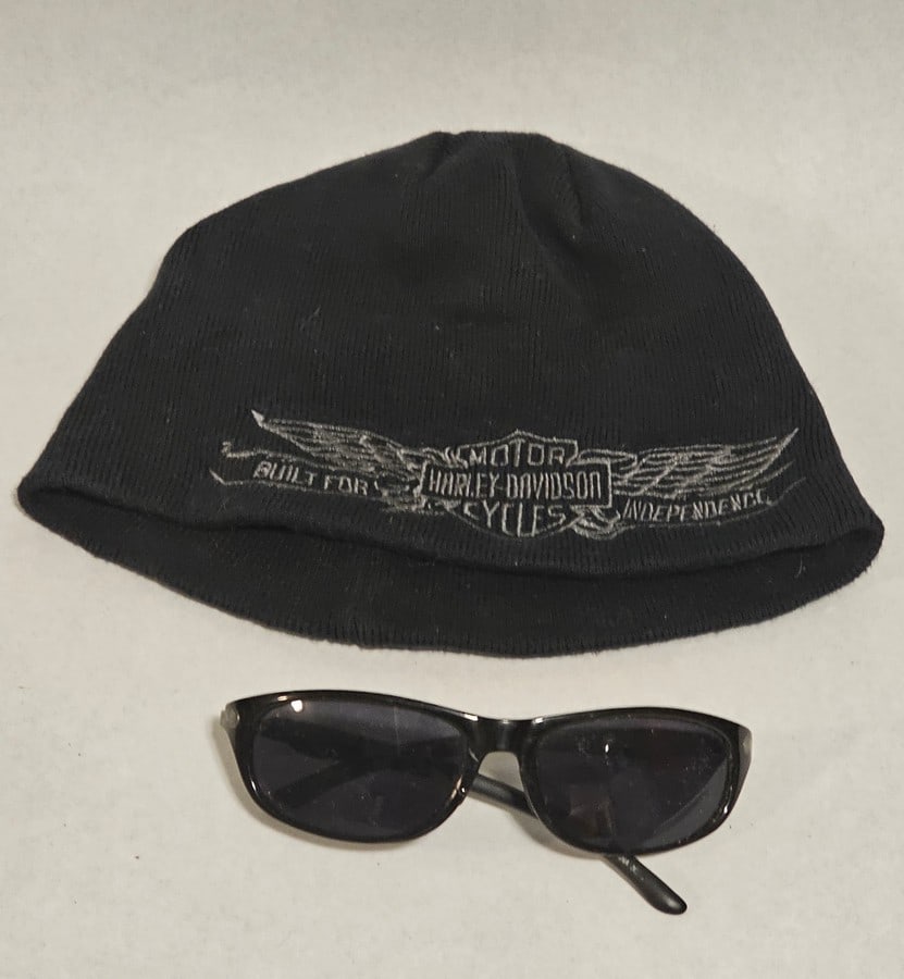 Harley Davidson Brand Beanie and Sunglasses: Harley Davidson Brand Beanie and Sunglasses