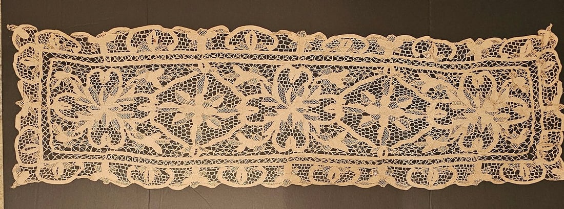 Antique Lace Hand Woven Runner: Antique Lace Hand Woven Runner46x13"