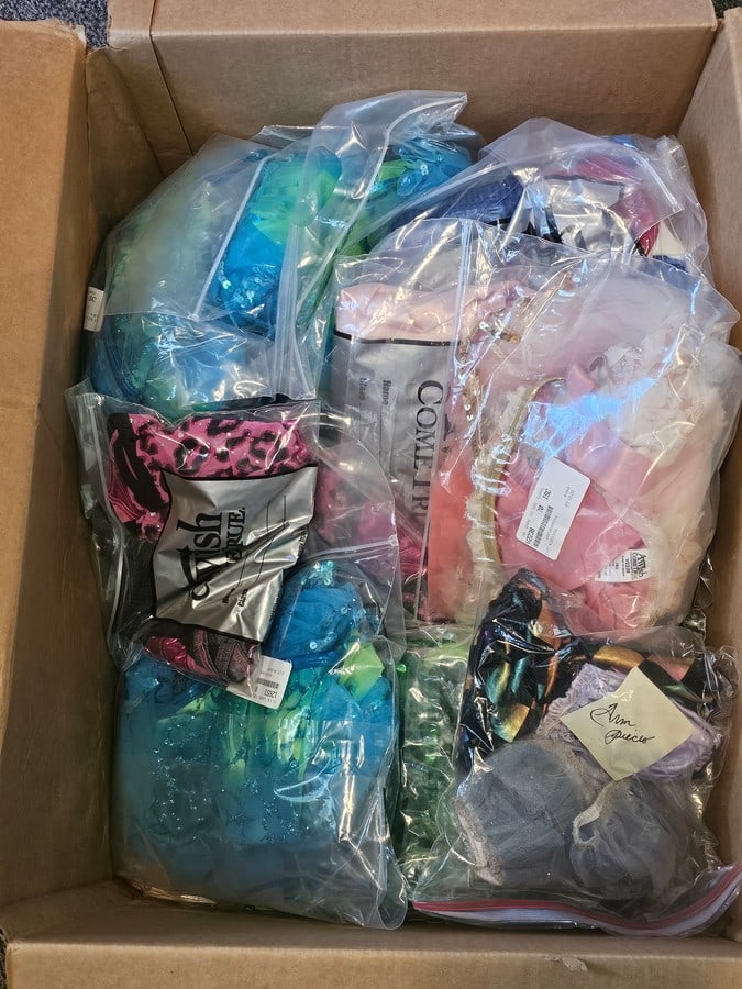 Box of Unused Dance Costumes assorted sizes: Box of Unused Dance Costumes assorted sizes