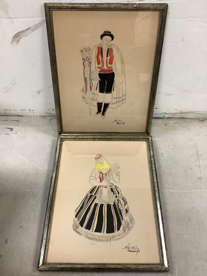 Framed artwork signed Tenerile 10.5x13in. (1 of 1)