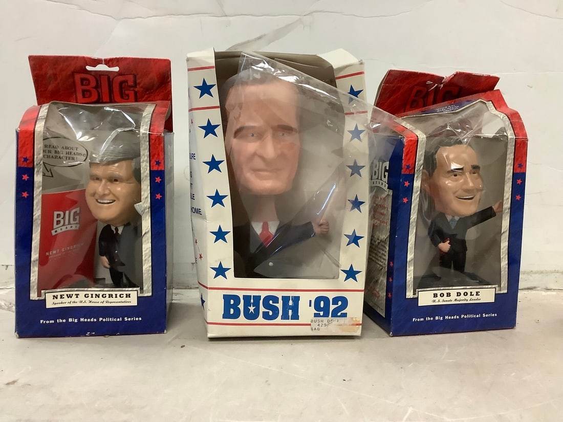 Lot of Political Big Heads (Bush, Gingrich, Bob Dull): Lot of Political Big Heads (Bush, Gingrich, Bob Dull)