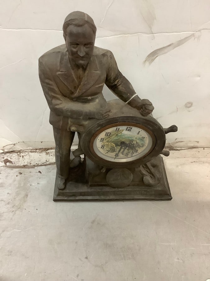 TFDR metal clock "The man of the hour" 15in.tall: TFDR metal clock "The man of the hour" 15in.tall