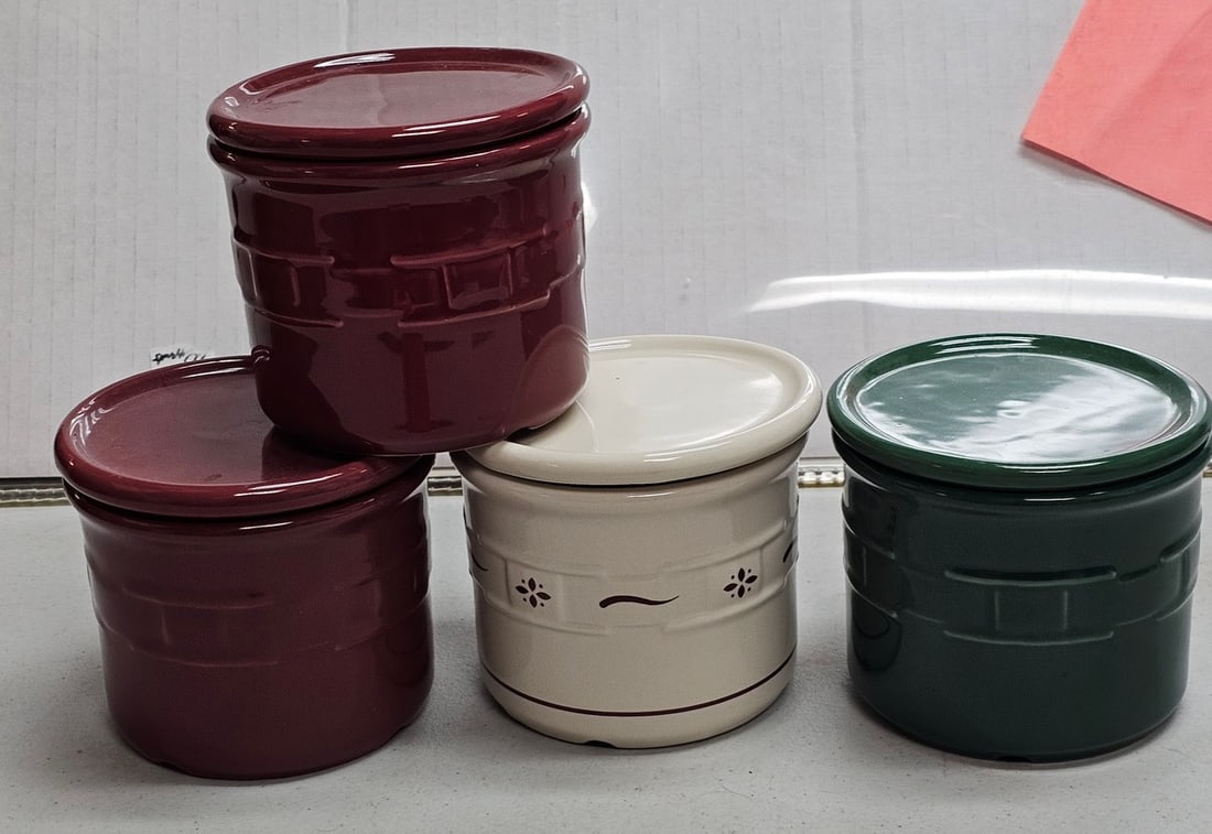 Longaberger Ceramics Lidded Crocks (1 of 1)