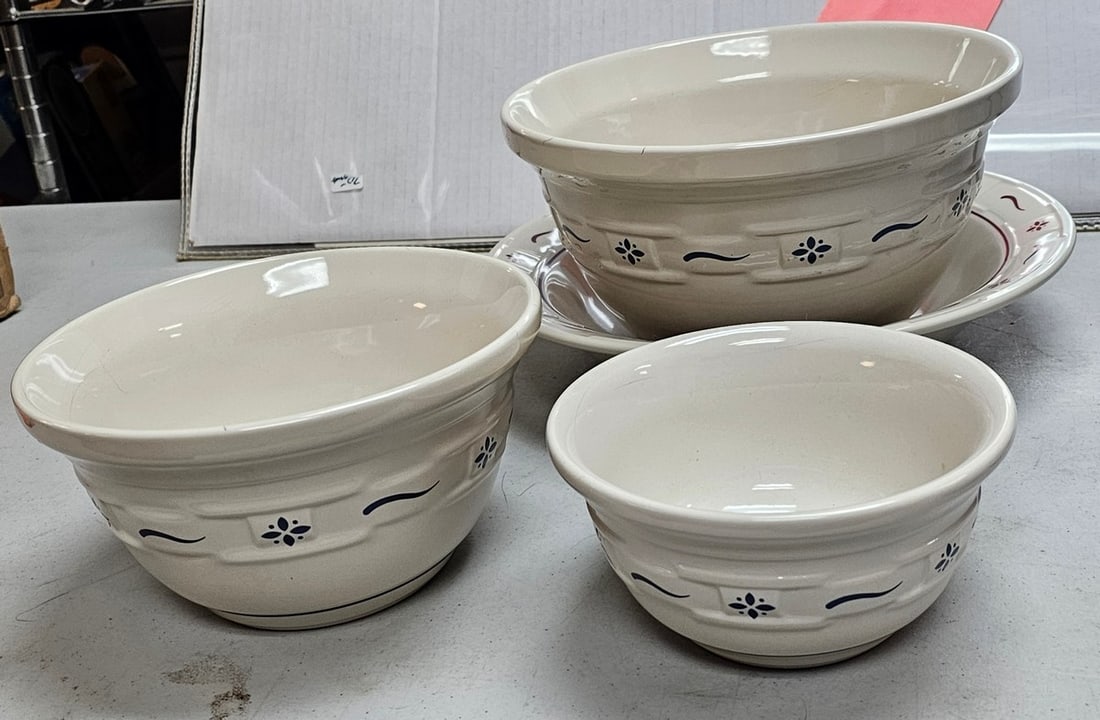 Longaberger Ceramic Nesting Bowls and Platter (1 of 2)