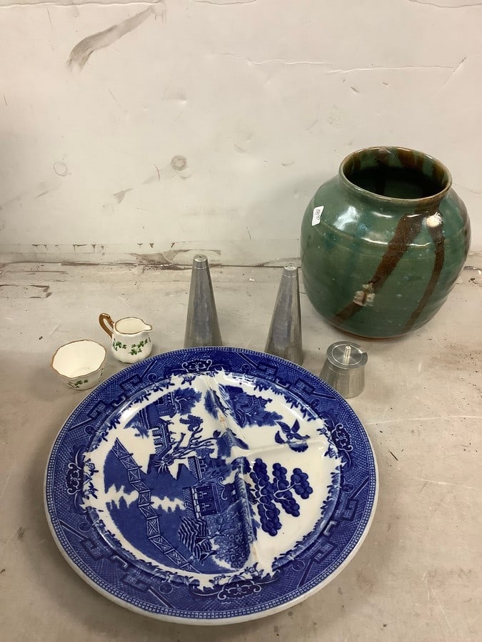 Lot of decorative vase(7in.tall), decorative plate, mini ceramic pitcher and more (1 of 1)