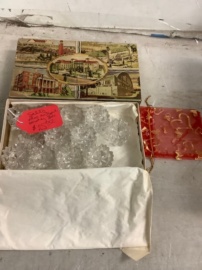 Vintage hershey box and salters: Vintage hershey box and salters