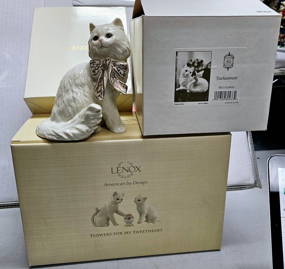 3 Qty Lenox Cat Figurines with boxes (1 of 1)