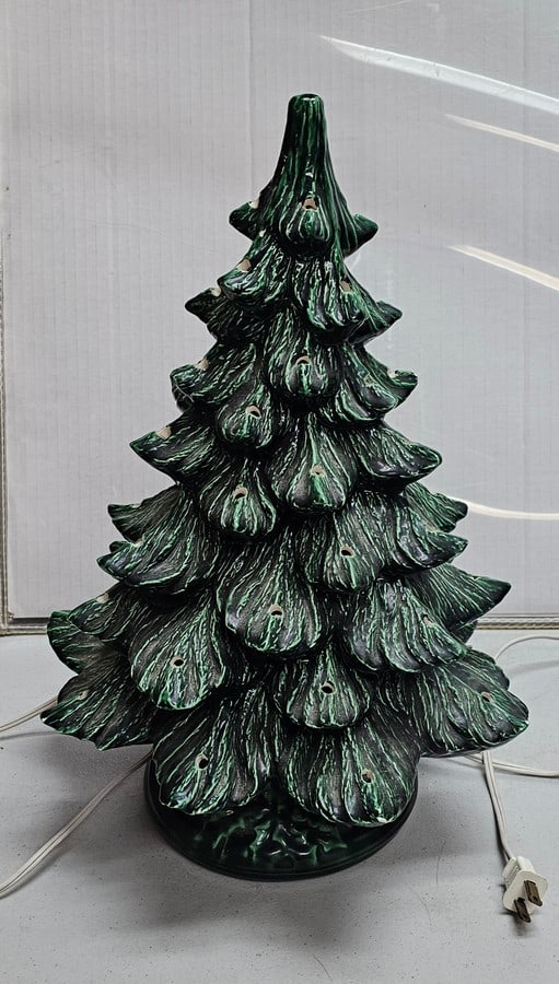 Vintage Ceramic Christmas Tree with base 16x12" (1 of 2)