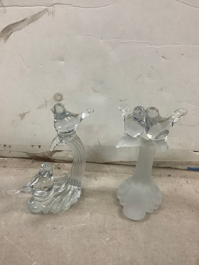 Vintage glass bird statues 6.5in.tall (1 of 1)