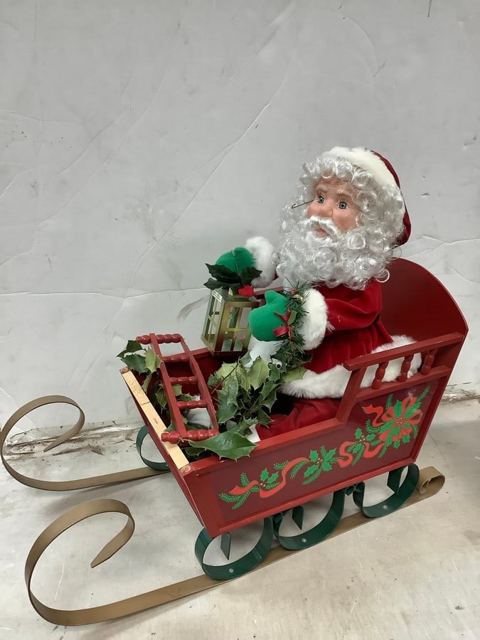 Santa in sled 22.5.x17.25x12in. long: Santa in sled 22.5.x17.25x12in. long