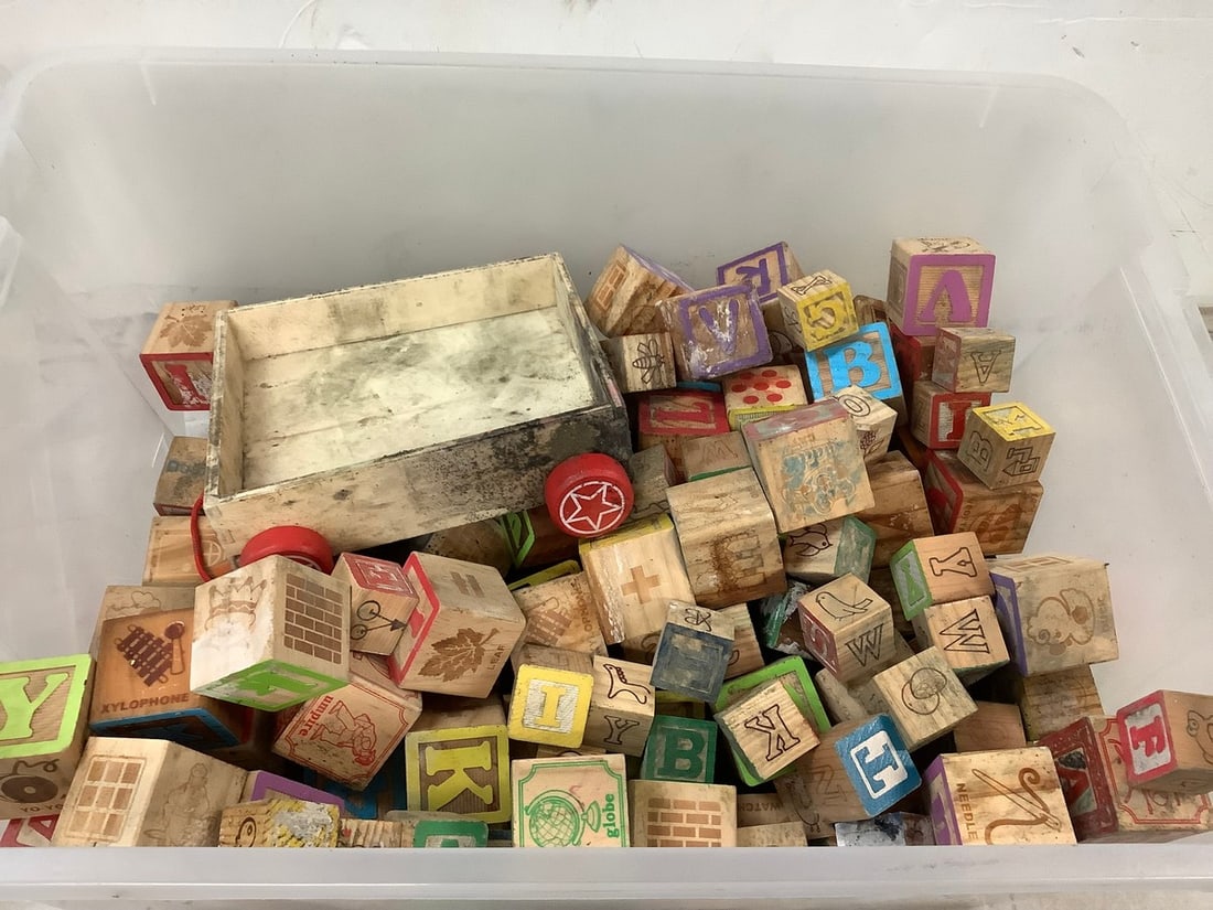 Lot of various wooden blocks(letters, numbers, and more) (1 of 1)