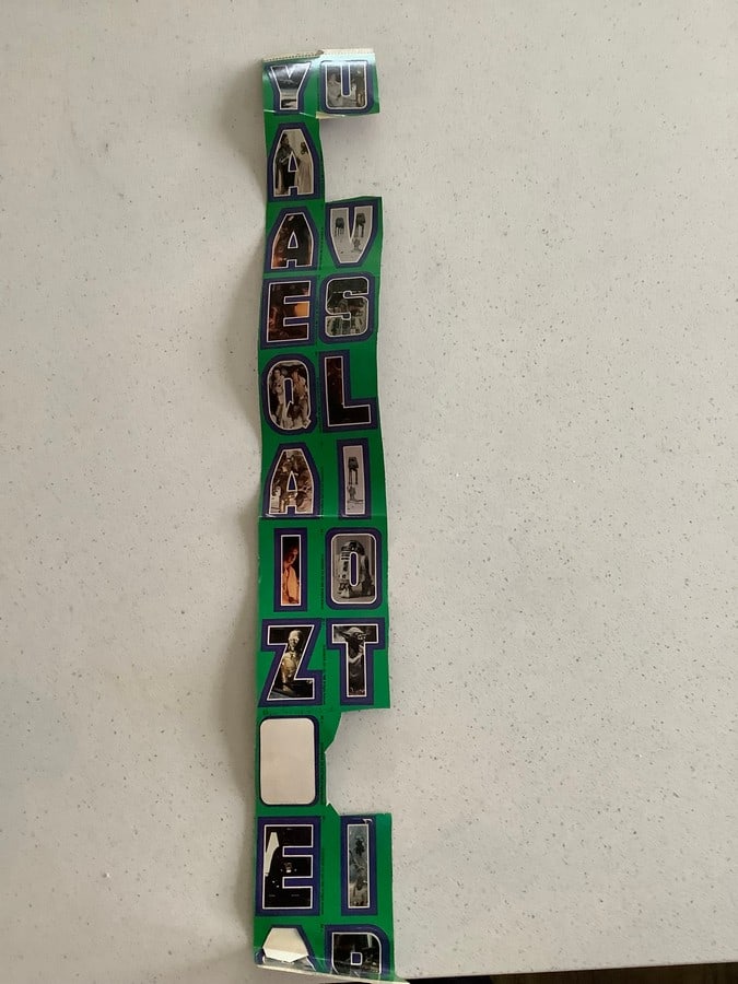 Vintage 1980 Star wars letter sticker sheet (1 of 1)