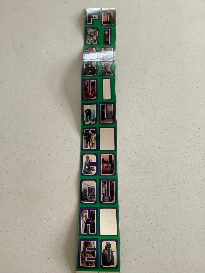 Vintage 1980 Star wars letter sticker sheet (1 of 1)