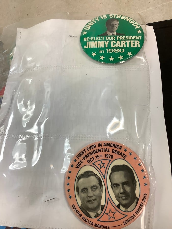 Lot of vintage presidential pins(Jimmy Carter 1980, First Ever VP debate) (1 of 1)