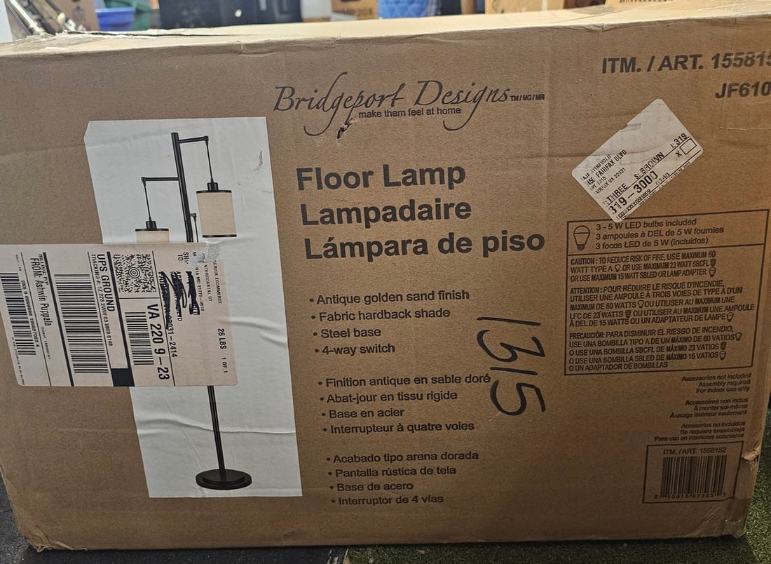 Bridgeport Designs Floor Lamp Linen Shades: Bridgeport Designs Floor Lamp Linen Shades