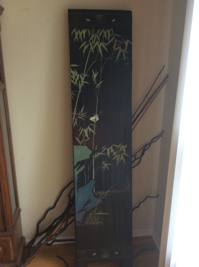 4 PANEL HAND PAINTED ORIENTAL SCREEN (1 of 1)