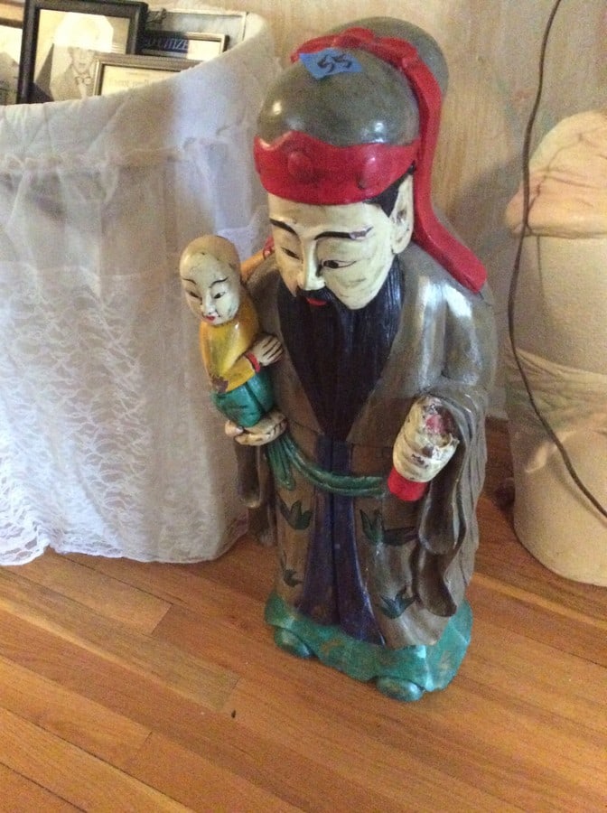 ORIENTAL FIGURAL STATUE, SOME DAMAGE, 36" (1 of 1)