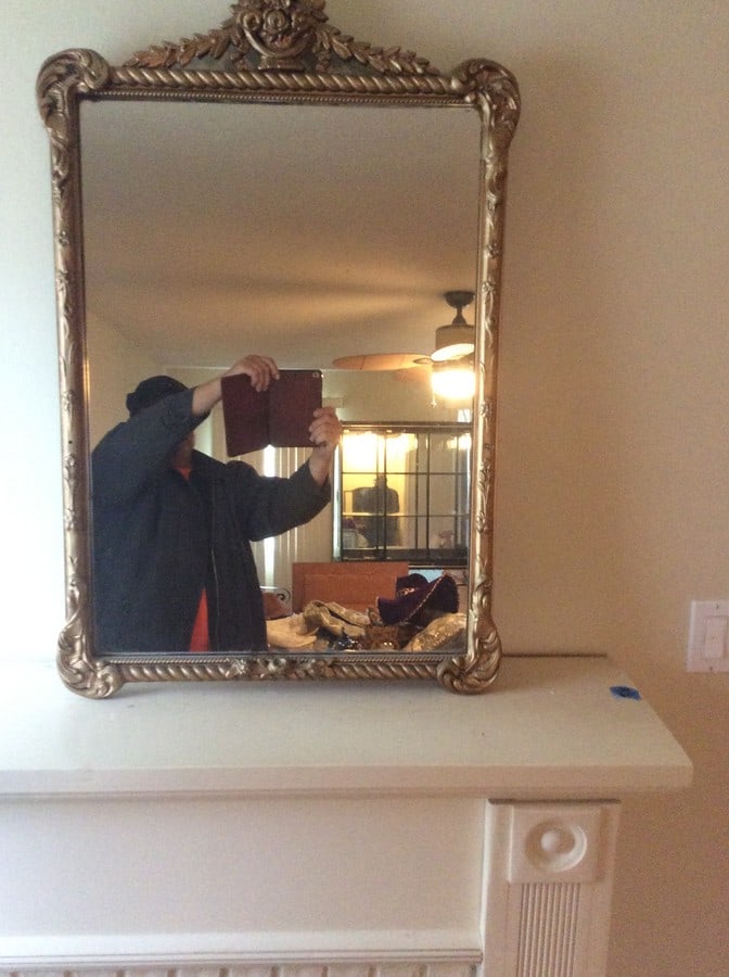 GILDED GESSO FRAMED MIRROR, 35" X 22" (1 of 1)