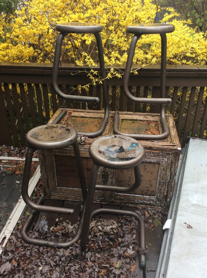 MCM SINGLE LEG STOOL, METAL (1 of 4)