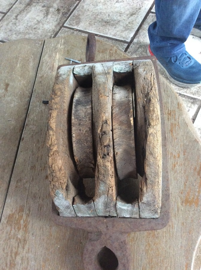 ANTIQUE BLOCK & TACKLE, 17" (1 of 1)