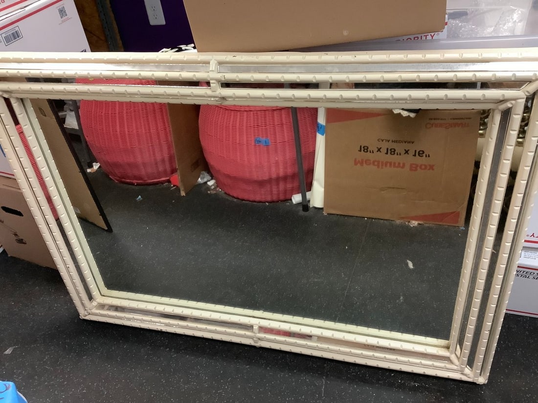 Off white framed mirror 42x30in. (1 of 1)
