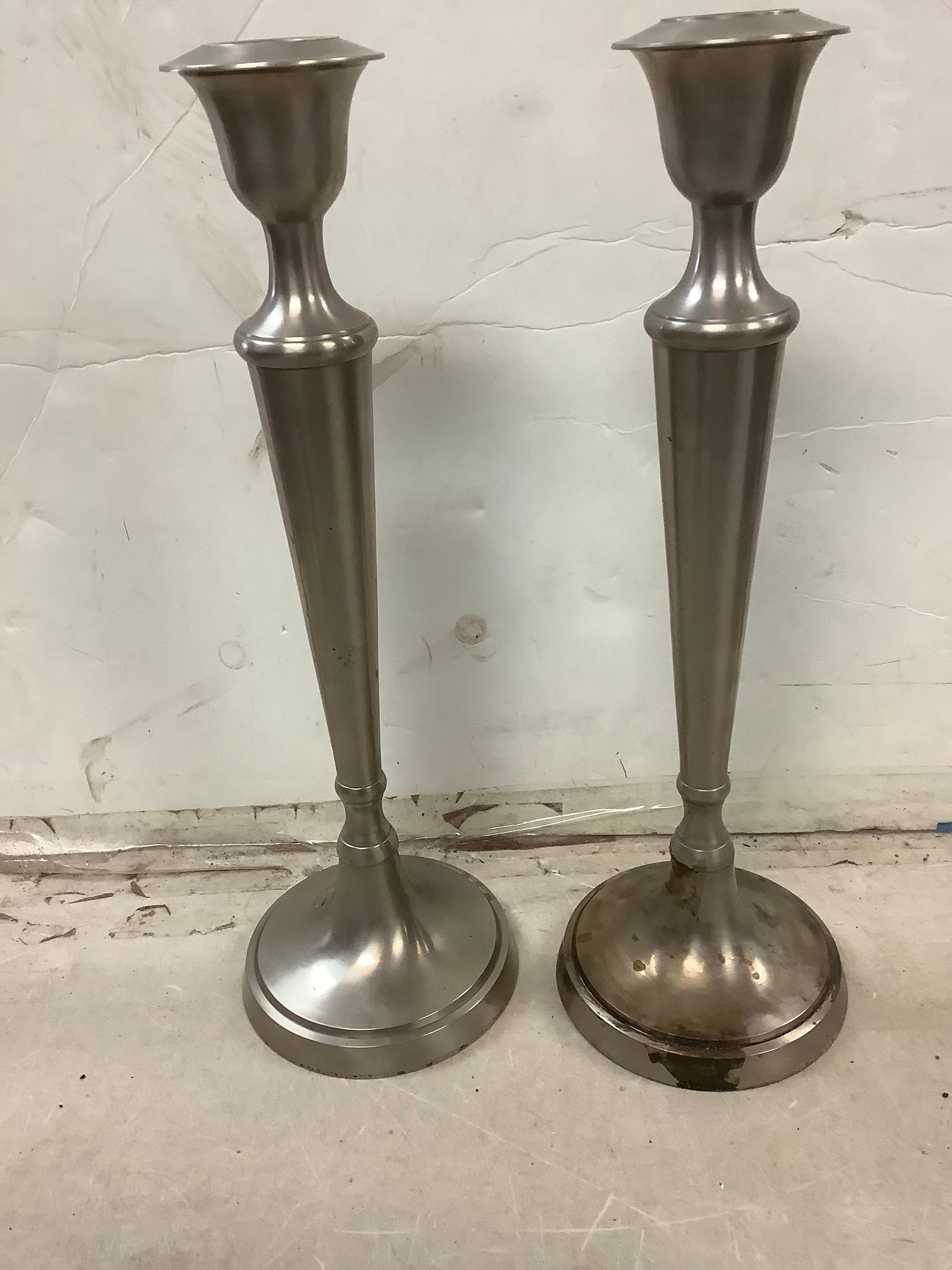 pewter candle holders 16in tall (1 of 1)