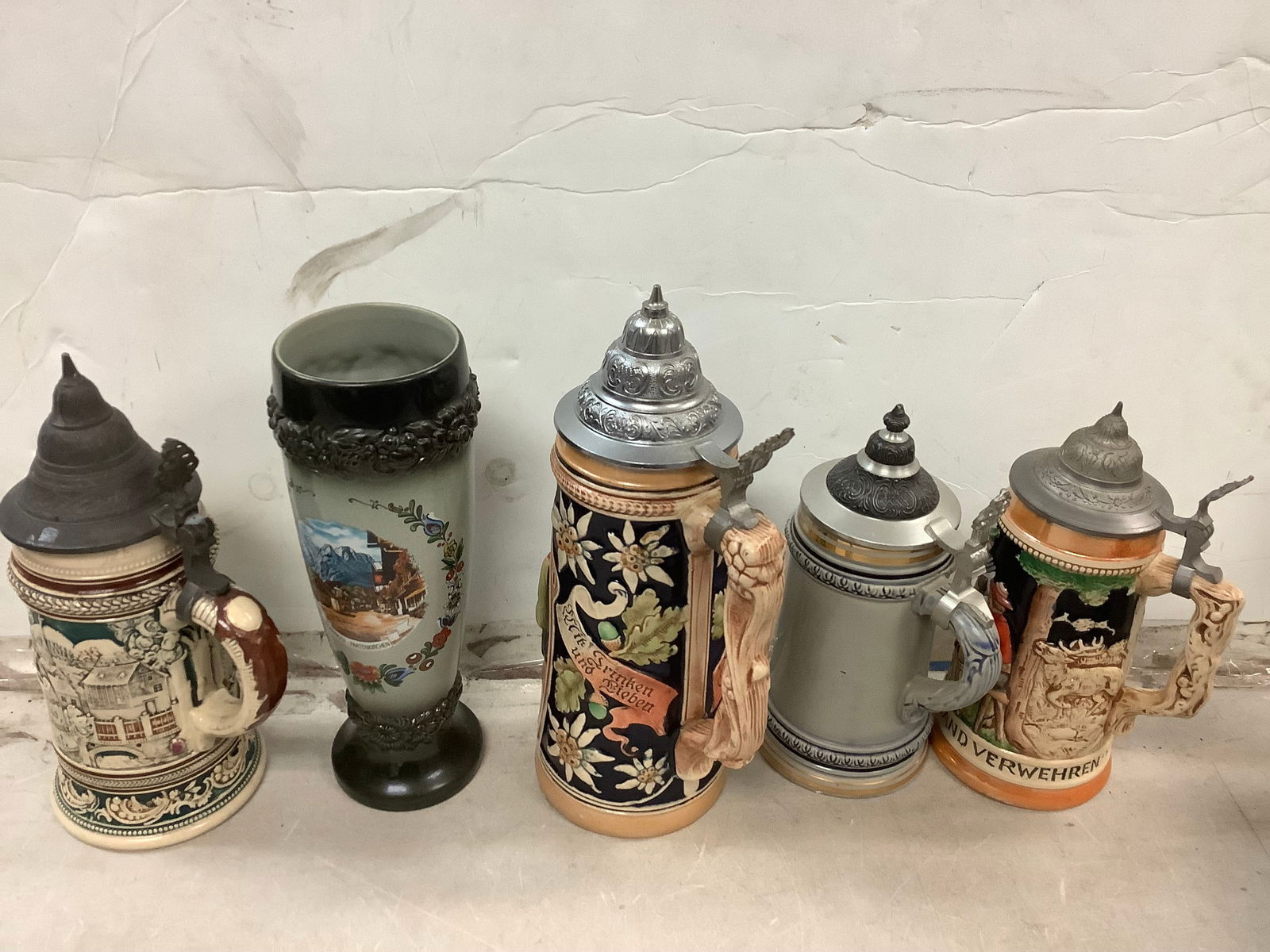 Lot of vintage hand painted german steins and more(tallest 11in.) (1 of 1)