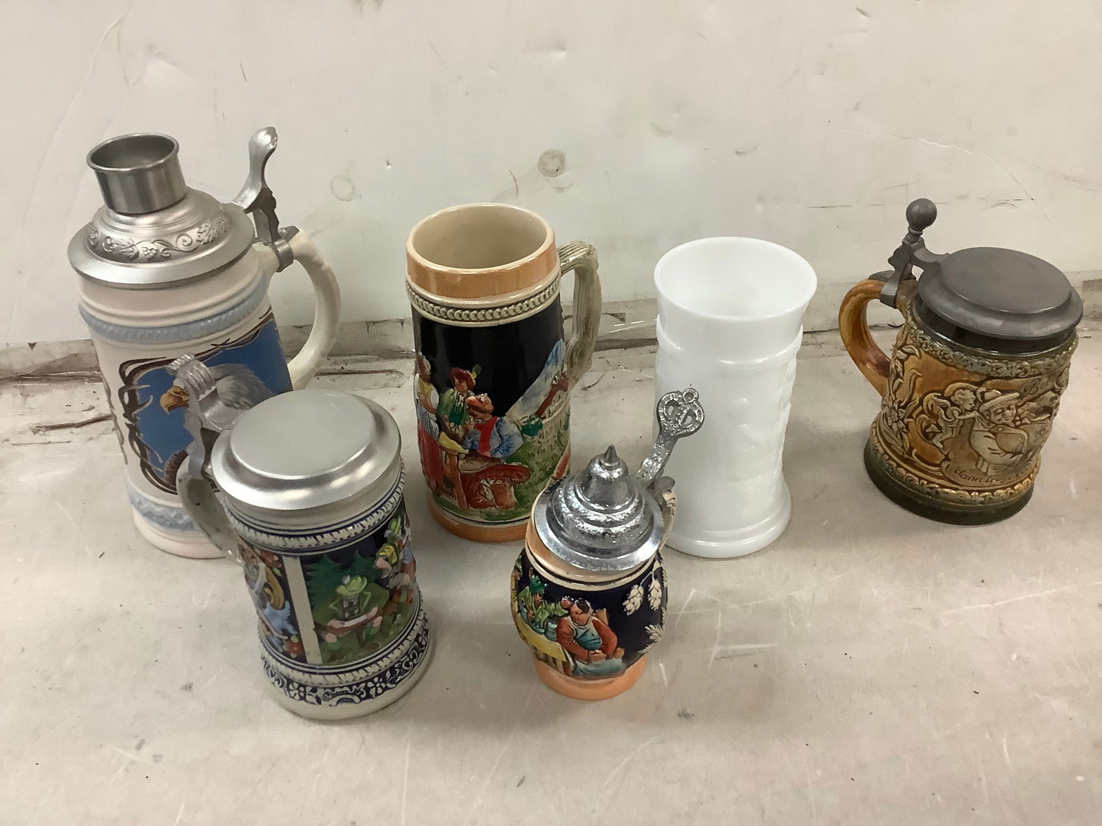 Lot of Steins Gerz, West Germany, Milk Glass and More 8.5 in (1 of 1)
