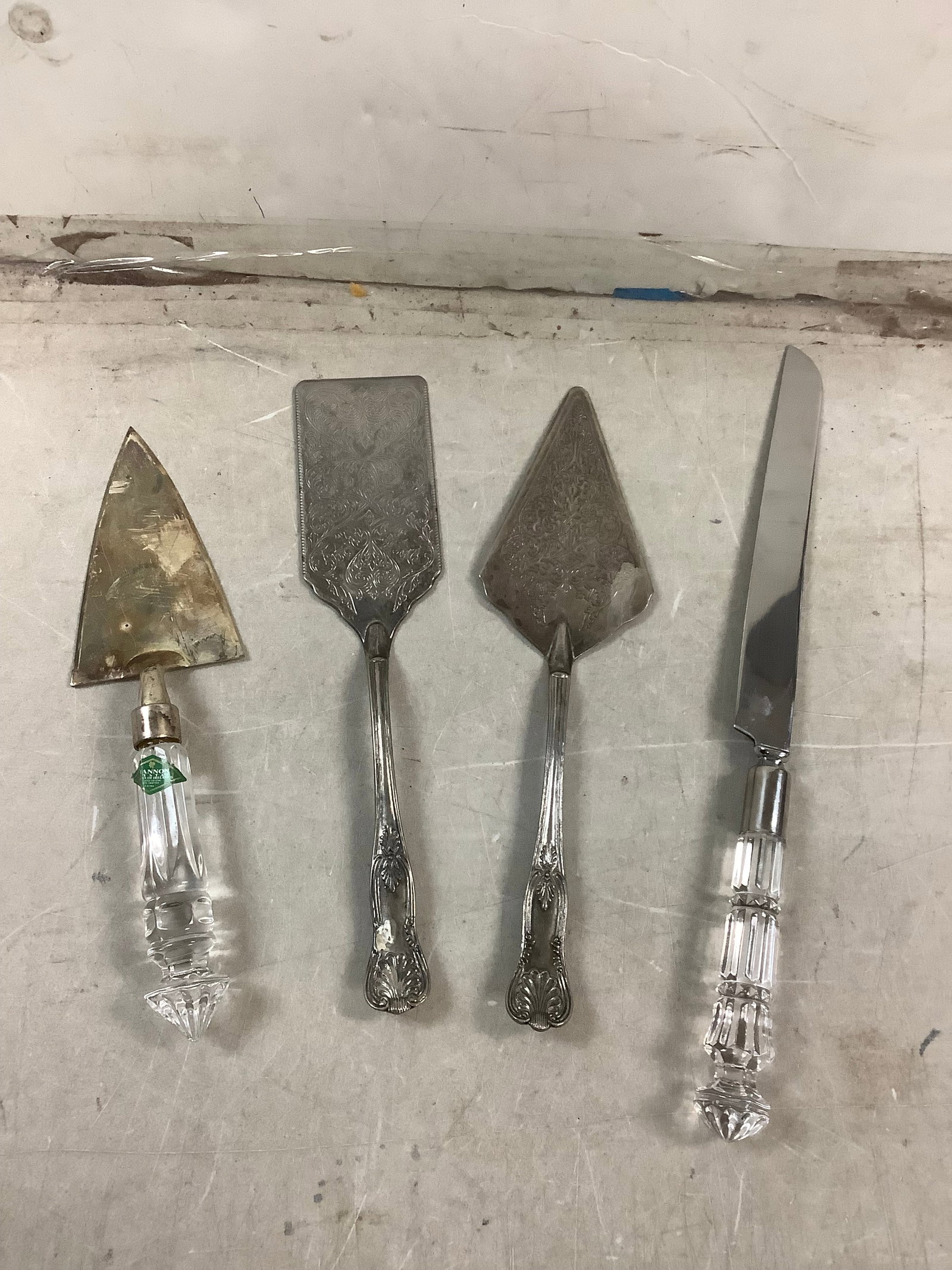 Lot of Shannon Crystal Serving Utencils and more: Lot of Shannon Crystal Serving Utencils and more