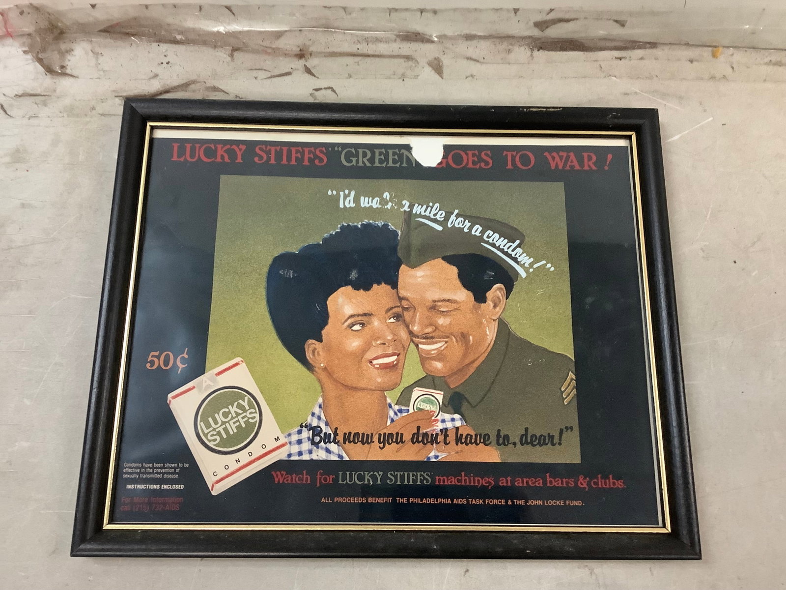 Lot of Lucky Stiffs Condom Framed Advertisement (12 by 15 in): Lot of Lucky Stiffs Condom Framed Advertisement (12 by 15 in)