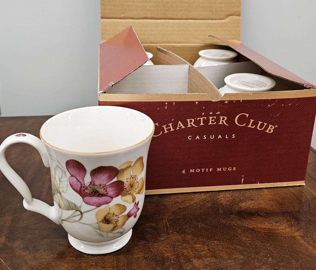NIB Charter Club Casuals Summer Grove Mugs: NIB Charter Club Casuals Summer Grove Mugs
