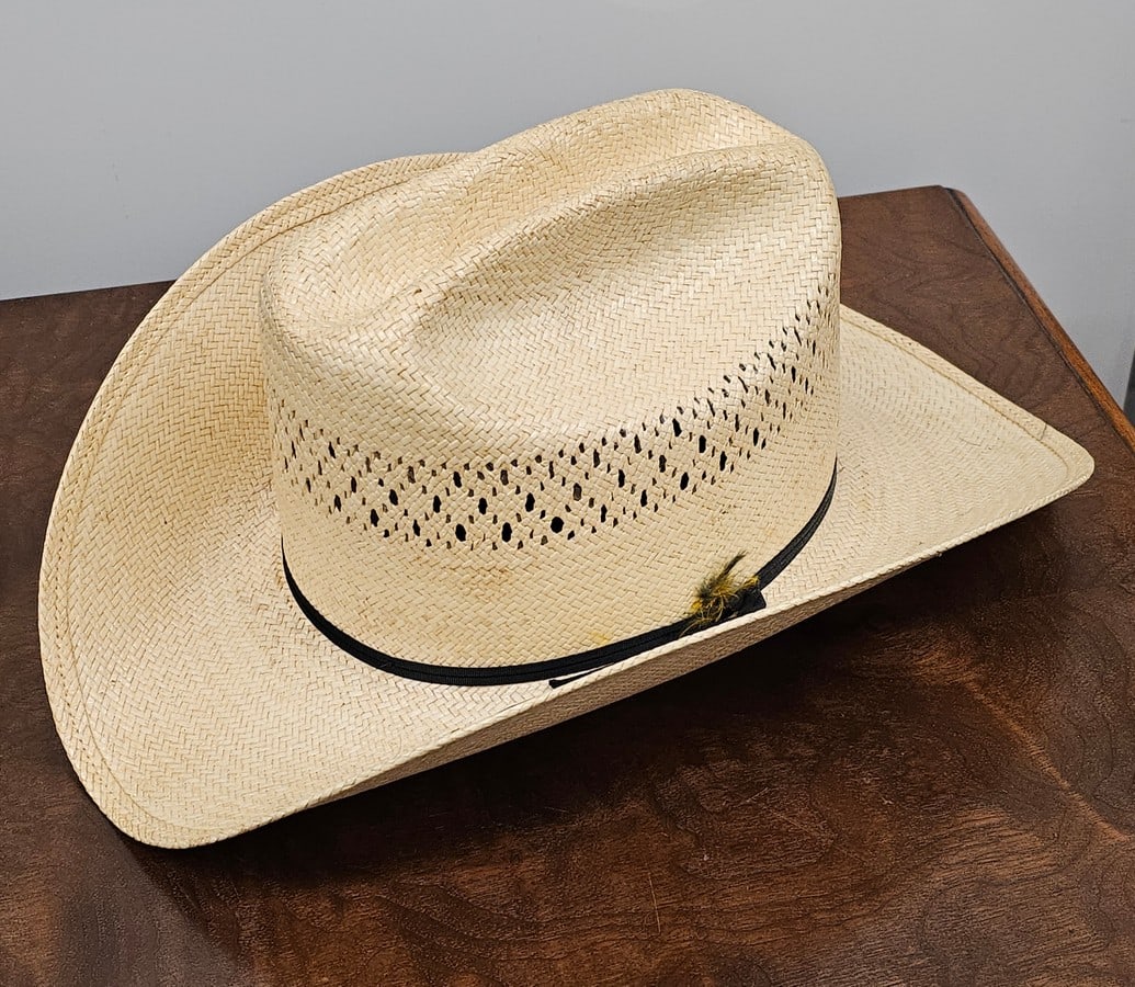 Vintage Stetson Straw Western Hat size 7 1/8 (1 of 3)