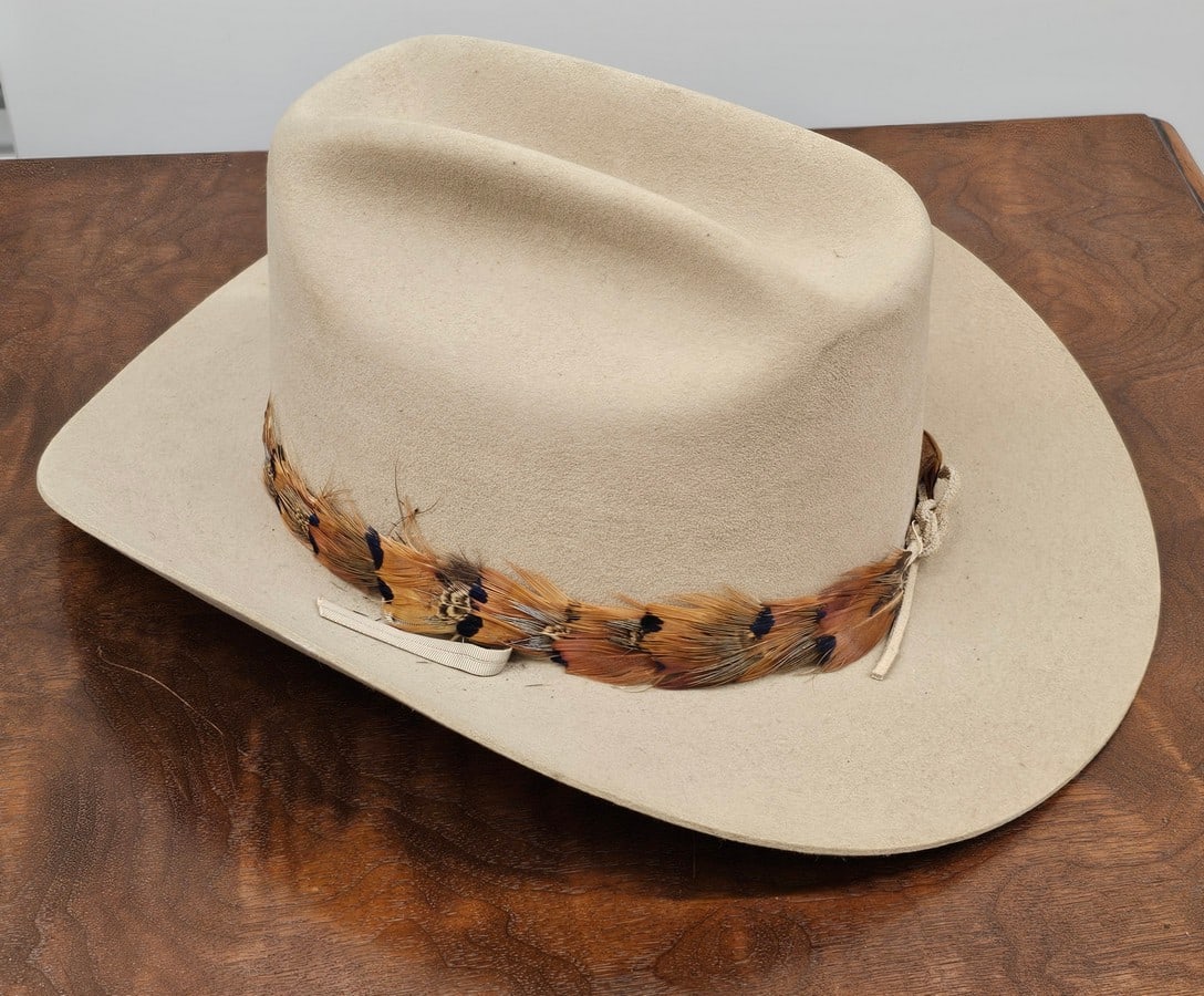 Vintage Stetson Beaver with Feather Accents Hat size 7 (1 of 4)