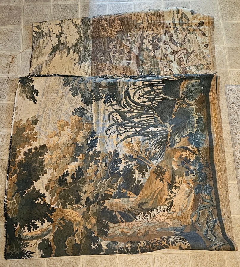 Vintage Midcentury Belgian Barkcloth Type Tapestry Fabric (1 of 7)