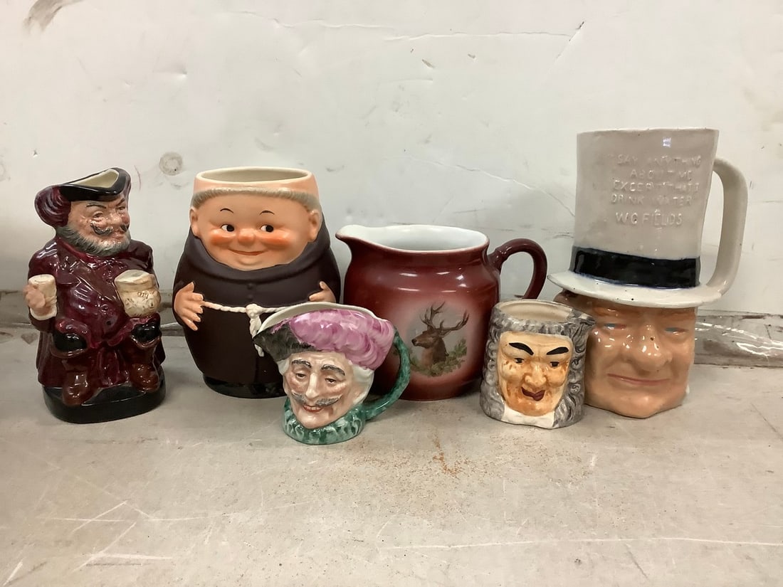 Lot of Royal Doulton and other Toby-Style Mugs (6.5 in) (1 of 1)