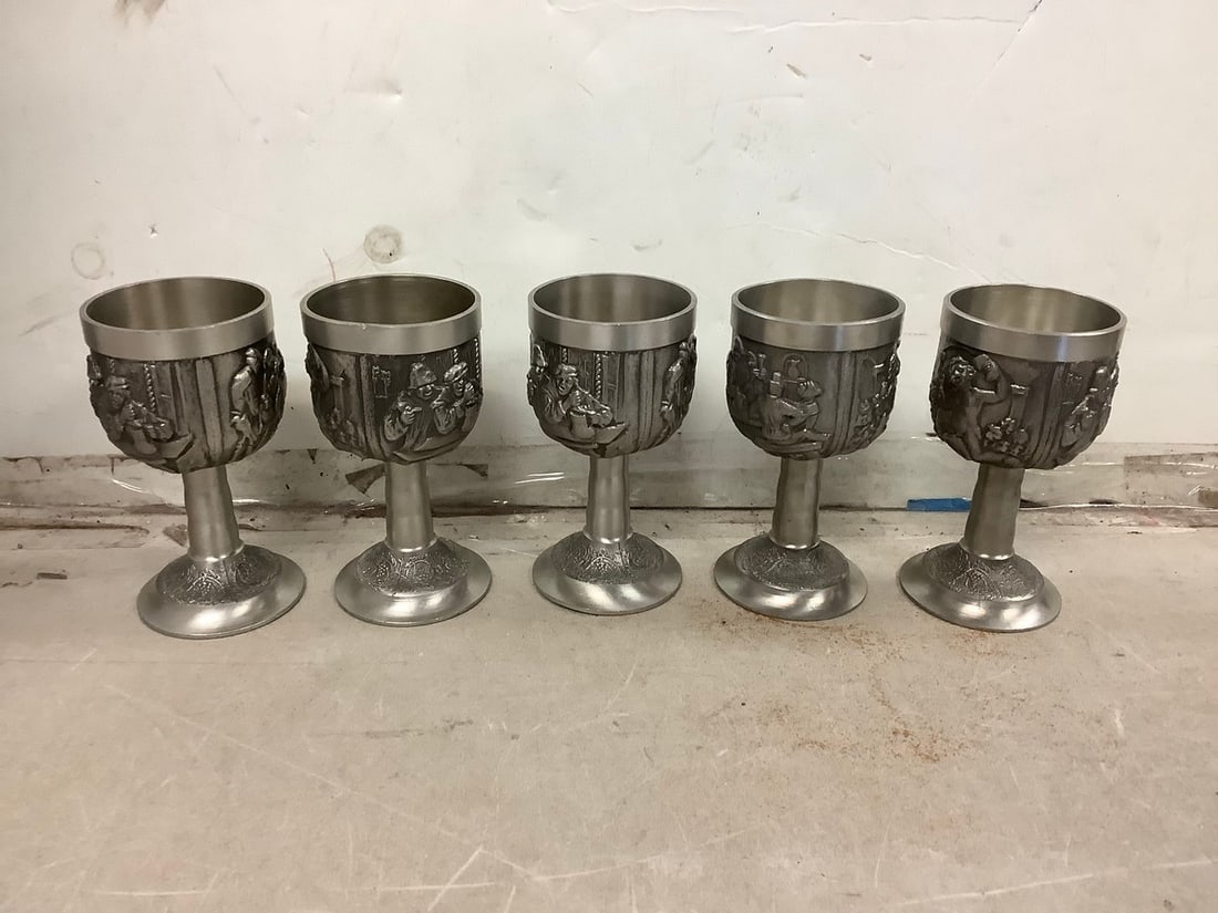 Lot of Brennington Pewder Goblets (5in): Lot of Brennington Pewder Goblets (5in)