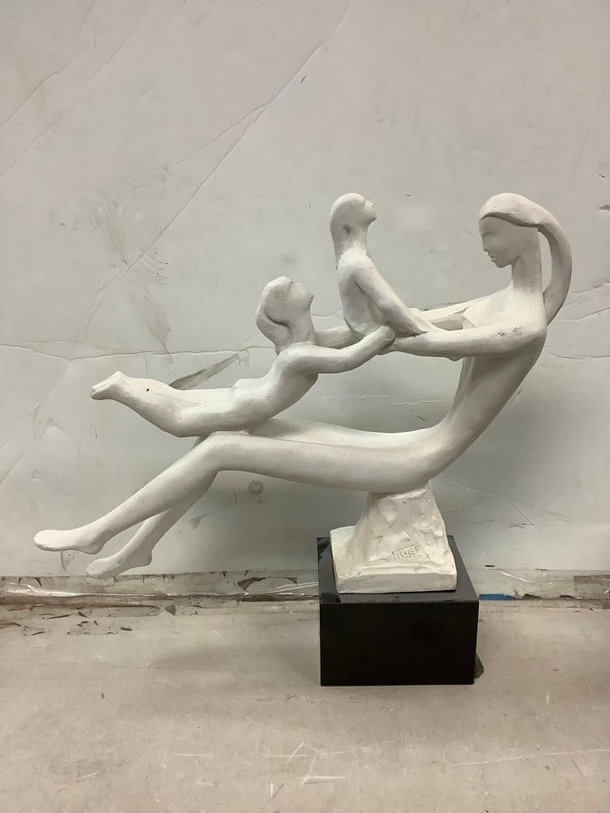 Ceramic Fisher statue 18in.tall signed Austin Inc. 1981 (1 of 1)