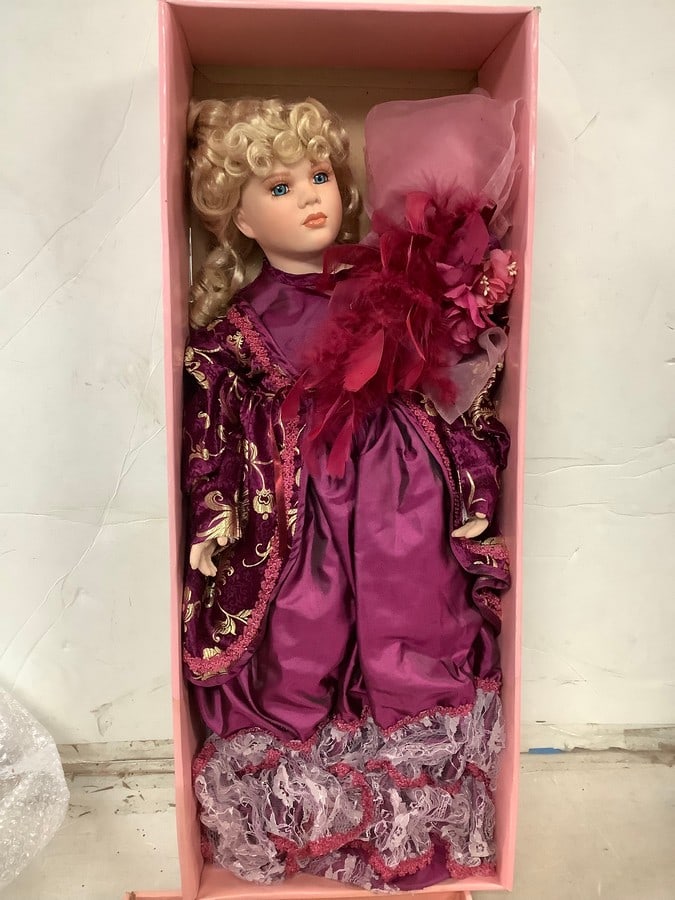 Classical collection ceramic doll signed Norma Ranland 26.5in.tall (1 of 1)