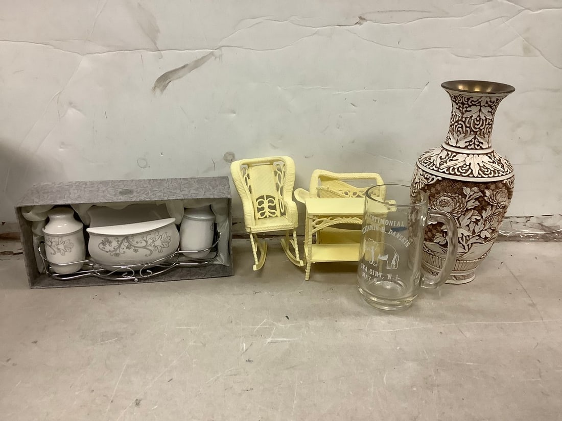 Lot of Ivory Dynasty/Arnart Imports Vase(10.25 in), D' Lusso Ceramic Kitchen Set, and more (1 of 1)