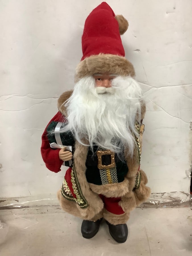 Lot of Faux Fur Santa Statue (23 in) (1 of 1)
