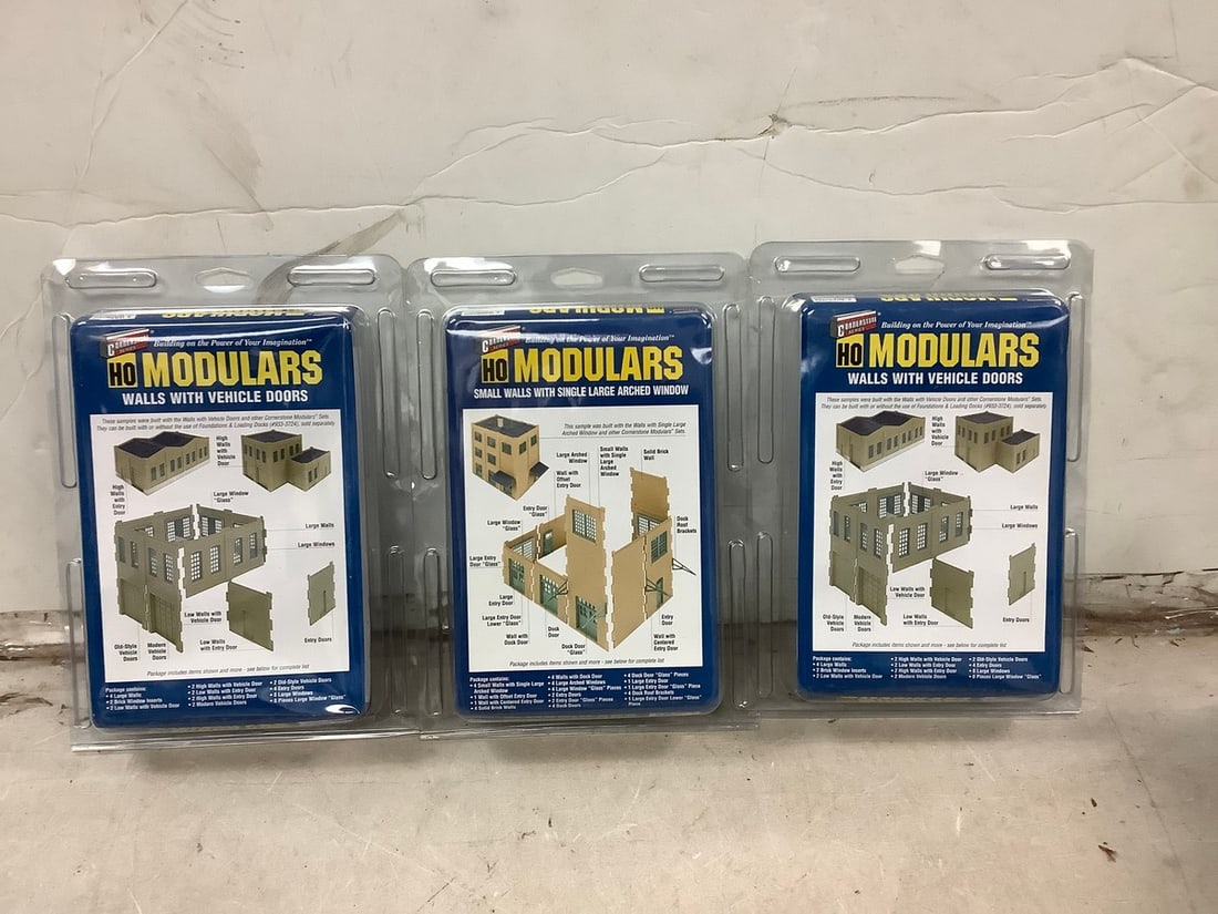 Lot of 3 cornerstone series models new in package(walls with vehicle doors and small walls with (1 of 1)