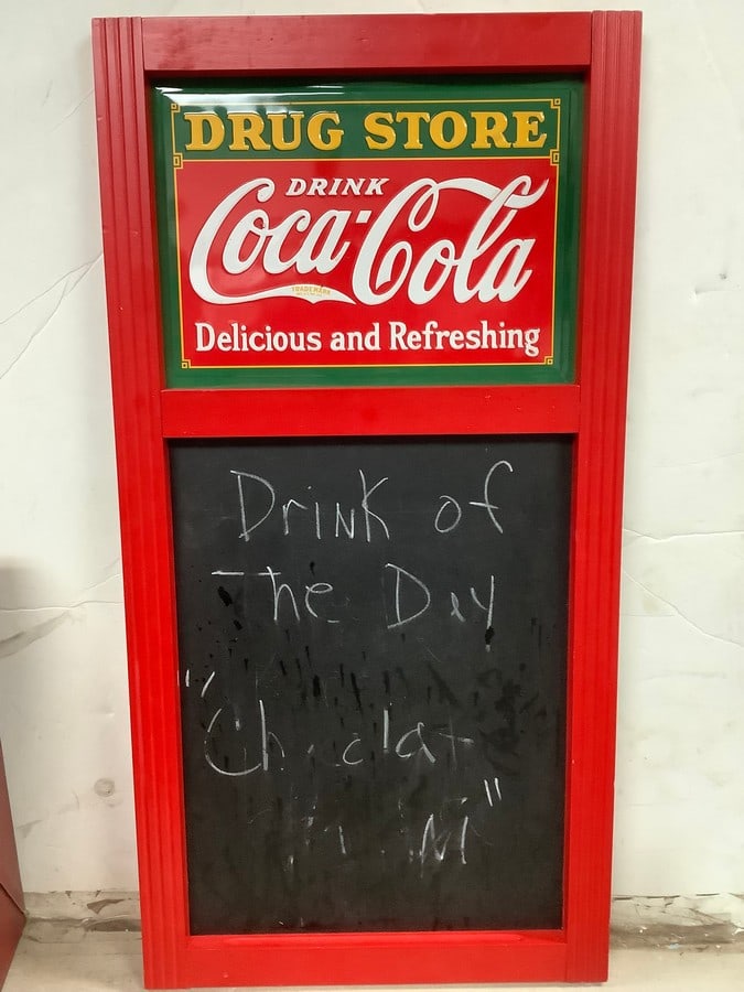 Vintage coca cola themed diner style chalkboard 28in.x14.5in. (1 of 1)