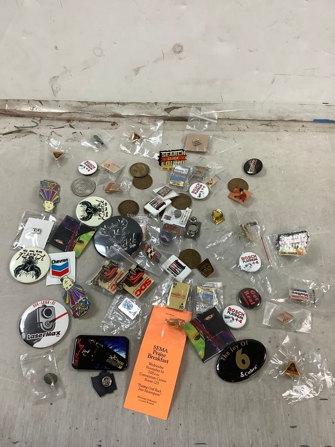 Large lot of vintage 1990's las vegas trade show pins (1 of 1)