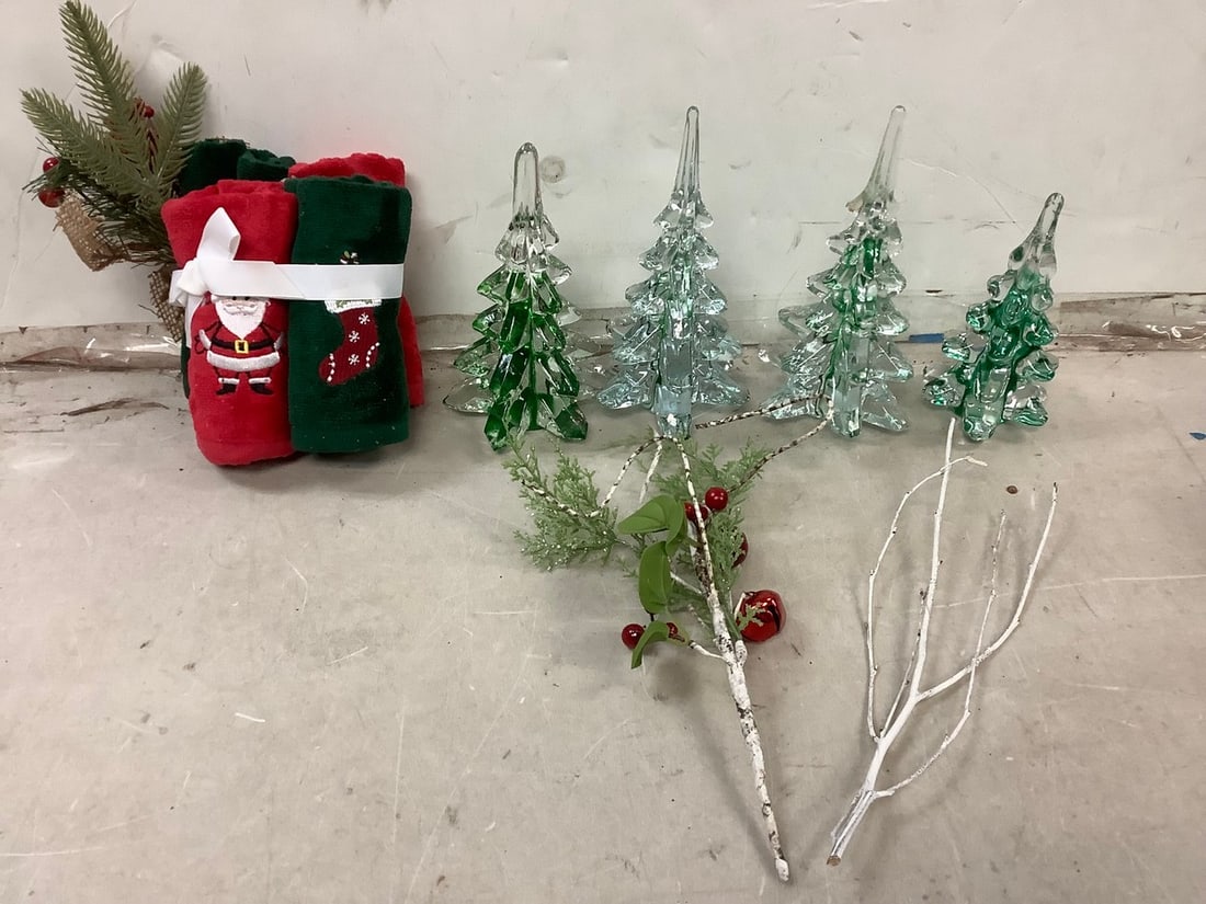 Lot of christmas decor(glass trees 7.5in.tall and more) (1 of 1)
