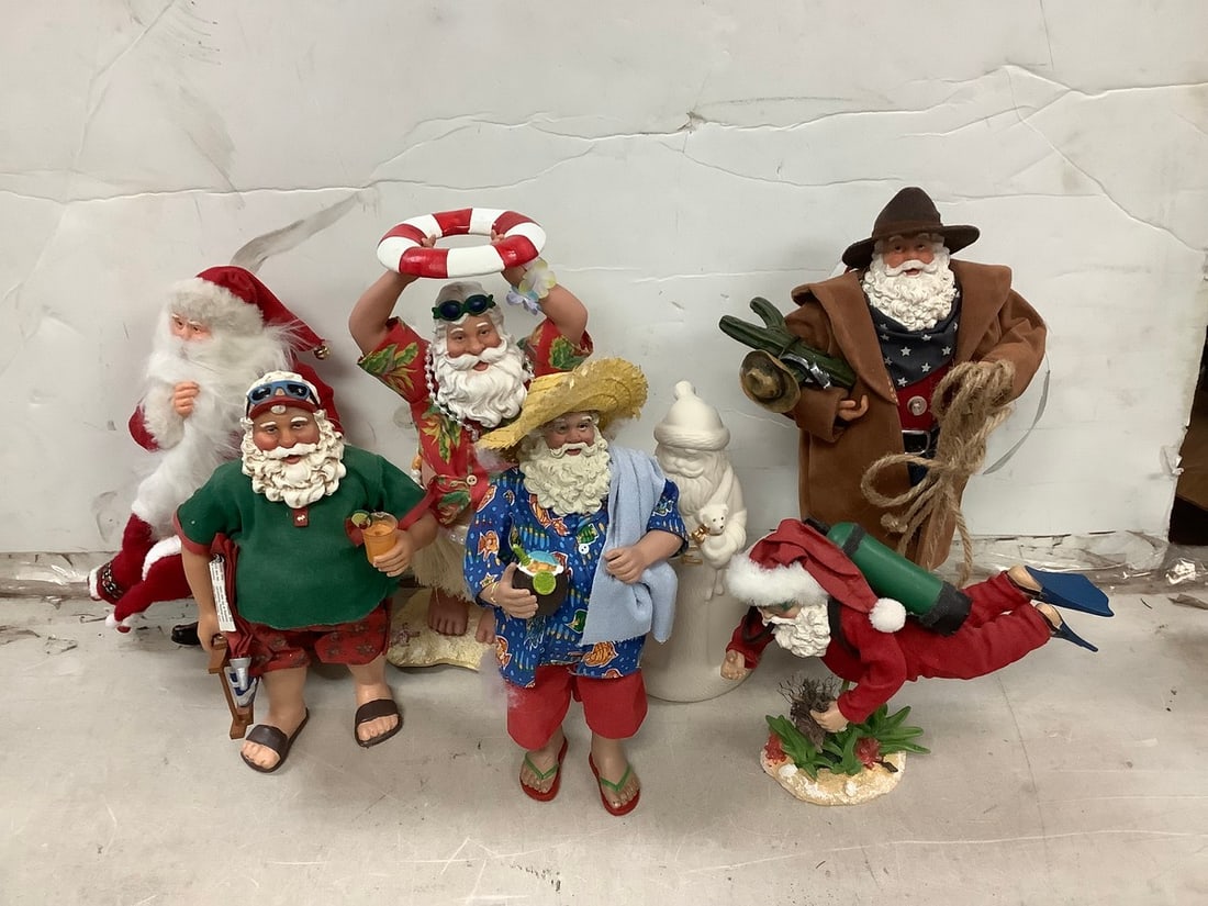 Lot of santa statues (Lenox All is bright santa, P.D. santa statue, and more tallest 12in.) (1 of 1)